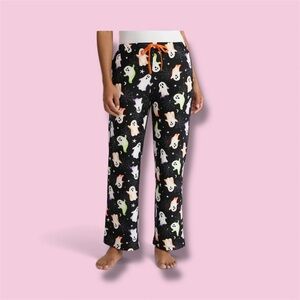 Ghost Print Women's Pajama Pants - Black and Multicolor